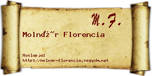 Molnár Florencia névjegykártya